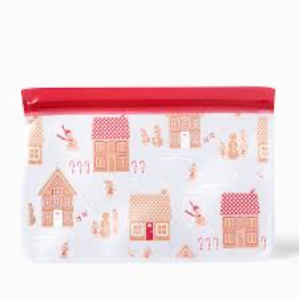 Thirty-One Gifts Reusable Snack Bag Medium - Set of 2 - Gingerbread Houses
